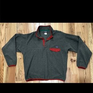 Patagonia Synchilla Snap T Fleece Pullover Sweater Mens Large Gray Long Sleeve